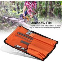 Chainsaw Sharpening Kit, 10Pcs Chainsaw Sharpener File Kit Chain Sharpener Chain Woodwork File Guide Bar Set, Metal Sharpening