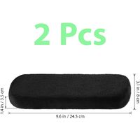Office and gaming chair armrest covers, memory foam, armrest padding, ultra soft, elbow cushions, support, with belt, black, 2 pieces