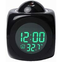 Digital alarm clock, wall projection, LCD, LCD, snooze alarm, time display, LED backlight