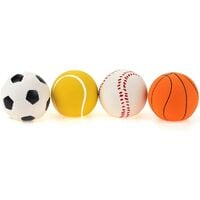4 Pack 2.4 "Squeak Latex Puppy Dog Toy Ball Sports Balls Sets Fetch Interactive Toy for Small Dogs Assorted Color
