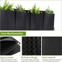 Wall Mounted Growing Bags Indoor Growing Stand for Outdoor Plants, 36 Pockets Vertical Planter for Leguminous Plants (Black)