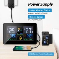 Weather Station with Wireless Sensor Thermometer Hygrometer Barometer Digital Indoor Outdoor Moon Phase 9-in-1 Colorful LCD Display with Alarm Clock Snooze Weather Temperature Forecast