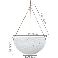 Hanging Planters for Indoor Plants - Flower Pots Outdoor 10 inch Garden Planters and Pots,Speckled White Set of 2
