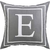 Gray Pillow Cover English Alphabet E Throw Pillow Case Modern Cushion Cover Square Pillowcase Decoration for Sofa Bed Chair Car 18 x 18 Inch