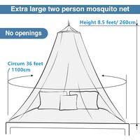 Mosquito Net for Bed, King Size Bed Canopy Hanging Curtain Netting, Princess Round Hoop Sheer Bed Canopy for All Kids Baby Cribs and Adult Beds Fit Twin, Full, Queen- White