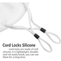 Plastic Cord Locks Silicone Toggles for Drawstrings Elastic Cord Adjuster Non Slip Stopper Black, 50pcs 