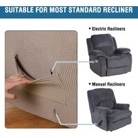 Super Stretch Couch Covers Recliner Covers Recliner Chair Covers Form Fitted Standard/Oversized Power Lift Reclining Slipcovers, Feature Soft Thick Jacquard,Khaki, 1 Pack
