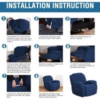 Super Stretch Couch Covers Recliner Covers Recliner Chair Covers Form Fitted Standard/Oversized Power Lift Reclining Slipcovers, Feature Soft Thick Jacquard, Navy, 1 Pack