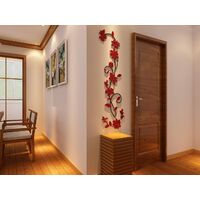 3D Rattan Flower Wall Murals for Living Room Bedroom Sofa Backdrop Tv Wall Background, Originality Stickers Gift, Wall Decor Decal Sticker (59(H) x 17.7(W) inches)