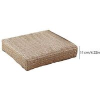 Tatami Floor Pillow Zafu Natural Seat Meditation Pillow Handcrafted Eco-Friendly Breathable Pad Knitted Straw Flat Seat Cushion/Straw Futon Cushion for Zen Yoga 40cm (15.75 4.3 Inch)