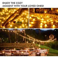 33FT 100 Bulbs Easter String Lights, Waterproof Patio Lights with Sockets, Warm White, Hanging in Cafe Bistro Gazebo Garden Backyard Patio Party Decor Light(8 Modes)