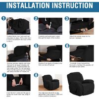 Super Stretch Couch Covers Recliner Covers Recliner Chair Covers Form Fitted Standard/Oversized Power Lift Reclining Slipcovers, Feature Soft Thick Jacquard, black, 1 Pack