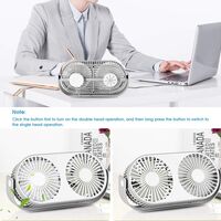 USB Fan Mini Table Fan Small Portable 360 ° Rotation Double Head USB Fan with 3 Speeds Aroma Function USB Fan Silent USB Fan for Office Home and Outdoor Use