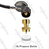 1lb to 20lb Propane Tank Adapter, 1lb Propane Adapter for Disposable Throwaway Cylinder, Connector Appliance Designed for 20 or 30 Pound LP Gas Steel Bottle, Made of Solid Brass