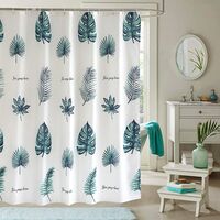 Shower curtain, waterproof, anti-mold, polyester fabric shower curtain, washable bath curtain with 12 shower curtain rings
