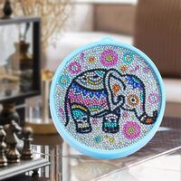 DIY Diamond Painting Lamp with LED Lights Special Shaped Diamond Drawing Children's Night Lights Bedside Night Lights Home Decor Lamp (Baby Elephant)