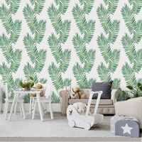 Peel and Stick Wallpaper Removable Green White Vinyl Self Adhesive Wallpaper Waterproof Shelf Liner Home Decorative 17.7 "x 118.1" Tropical Palm volume_up content_copy share