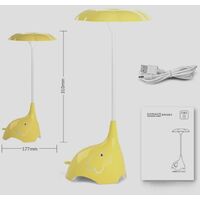 Children's Night Lights Flexible Angles Desk Lamp - Touch-Sensitive 3 Levels of Brightness USB Rechargeable Table Lamp for Kids, Baby, Children (Yellow)