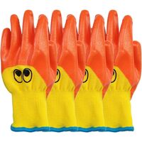 2 Pairs Kids Gardening Gloves Nitrile Garden Gloves Children Work Gloves Oil Proof Anti-Slip Art Gloves for Crafting Painting Cleaning Cooking
