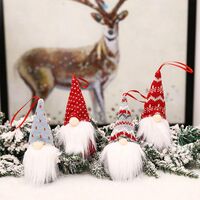 Christmas Tree Ornaments Set of 8, Christmas Ornaments 2020 Handmade Plush Gnomes Santa Elf Hanging Home Decorations Holiday Decor