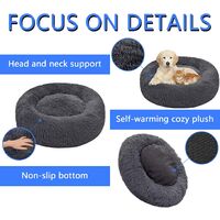 Plush Dog Cat Beds for Small Dogs Cats Round Calming Dogs Donut Cuddler Pet Cushion Anti Slip Warm Fluffy Sleeping Bed Machine Washable