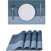 Placemats for Dining Table,Heat-Resistant Placemats, Washable PVC Table Mats,Kitchen Table mats.Set of 4