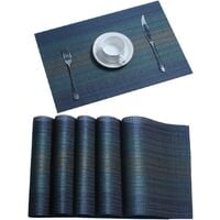 Placemats Set of 4 for Dining Table Woven Vinyl Placemat Kitchen Table Heat Insulation Non-Slip Table Mats Easy to Clean