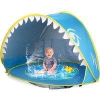 Baby Beach Tent Pop Up Shark Baby Pool Tent with Portable Sun Shelter Tent UPF 50+ UV Protection & Waterproof Sun Tent Beach Shade Baby Beach Pool Toys for Toddler Infant Aged 3-48 Months