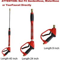 Deluxe Pressure Washer Gun, with Replacement Wand Extension, 5 Nozzle Tips, M22 Fitting, 40 Inch, 5000 PSI