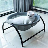 Cat Bed Dog Bed Pet Hammock Bed Free-Standing Cat Sleeping Cat Bed Cat Supplies Pet Supplies Whole Wash Stable Structure Detachable Excellent Breathability Easy Assembly Indoors Outdoors Gray