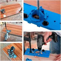 35 mm Invisible Hinge Drilling Jig and 35 mm Drilling Hinge Device with 35 mm Forstner Drill Support Depth Stop Hex Key for Carpentry