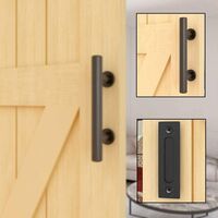 24cm Sliding Door Handle Black Door Handle Rustic Door Hardware Black Powder Coated Sliding Door Handle Door Handle Double-sided）