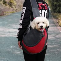Dog Carrier Bag Adjustable Puppy Cat Shoulder Bag Small Pet Travel Bag Dog Handbag with Breathable Mesh Pouch Portable Dog Satchel for Outdoor Market