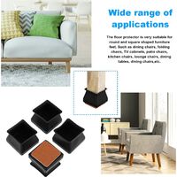 32 Pieces Non-slip Non-slip Silicone Chair Foot Protection, Round Chair Leg Protector Prevents Scratches and Noise for 30-45mm Chair Legs, Black