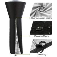 Patio Standup Heater Cover, 33"(top Length) x 89" Hx19(Bottom Length) 420D Oxford Fabric Waterproof Dustproof and Snowproof Windproof Outdoor Yard Heater Protective Cover