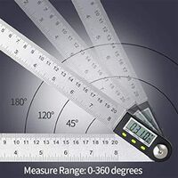 200mm/300mm/500mm Digital Angle Finder, 0-360° Digital Inclinometer Stainless Steel Angle Protractor Ruler for Woodworking Construction Repair