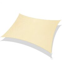 2×3 Meter Sand Rectangle Shade Sail, Waterproof Canvas 95% UV Protection, for Outdoor, Garden & Patio, Lawn, Decking Pergola