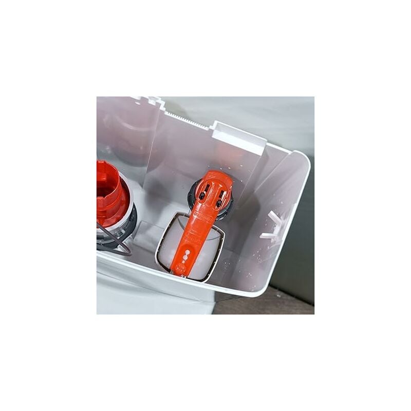Wirquin 10723887 Chasse d'eau wc complète mécanisme wc double chasse  Aquacontrol & robinet flotteur à alimentation latérale Jollyfill, gris