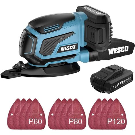 Cordless Sander, WESCO 18V 2.0Ah Detail 