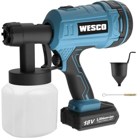 Paint sprayer, WESCO 18V 2.0AH 500ml / min Paint spray gun, WS2342