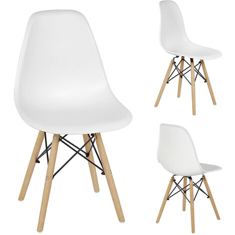 2/4er Set Esszimmerstühle Küchenstuhl mit Holzbeinen Büro Stühle Wohnzimmer Weiß 