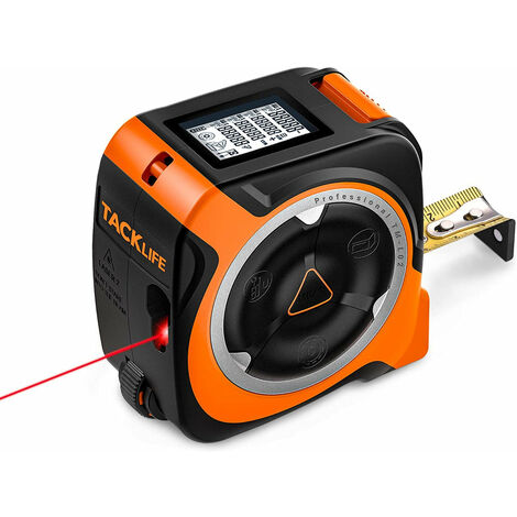 Tacklife s3-100m Télémètre laser professionnel avec précision ±1,5 mm réflecteur laser et fonction de silence grande fenêtre de réception modes multiples 