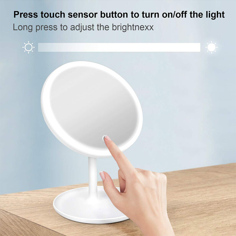Fold LED 5X Specchio ingranditore Illuminato con LED Bianco Naturale GHONLZIN Specchio per Il Trucco 