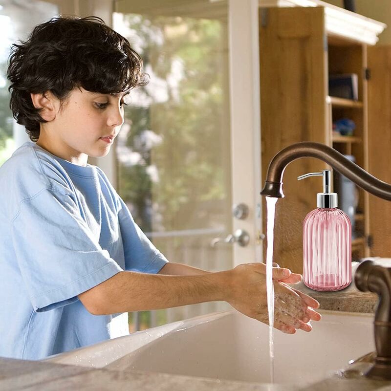 Erpmlyo 4 Pezzi di Coperchi per Dispenser di Sapone per Barattoli di Vetro con Pompe Coperchi per Dispenser di Sapone per Lozione per 16 Once 4 Pennelli per Pulizia Inclusi Neri 