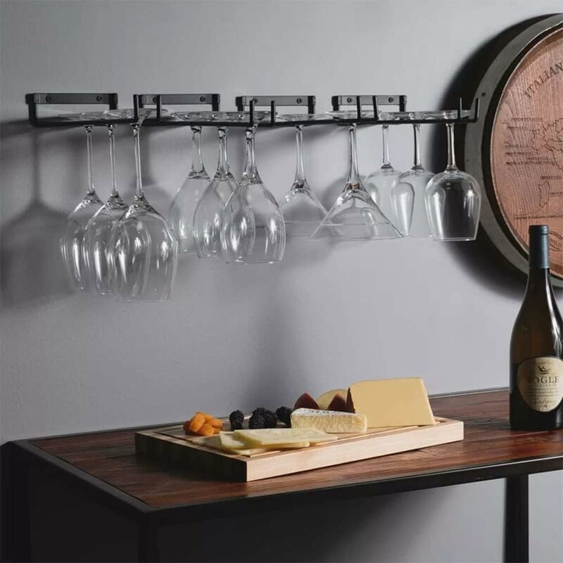 Portabicchieri da vino cucine o bar per armadietti POHOVE in acciaio inox da appendere per bicchieri da vino