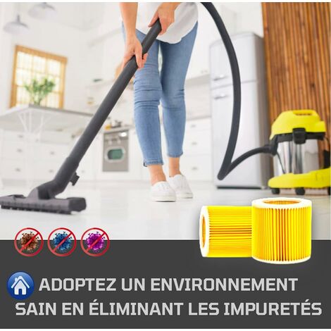 Set di 3 filtri per aspirapolvere professionale Kärcher, accessorio di  ricambio filtro Hepa per aspirapolvere da cantiere, acqua, polvere e  cenere, ricambi premium Karcher SE 4002, WD2, WD3