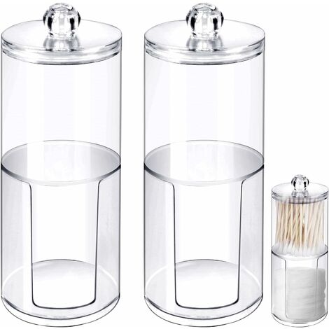 Dispenser Jar Bagno bagagli plastica trasparente Holder vaso per Cotton fioc Trasparente Storage Box 