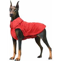 Impermeabile Cani Cappotti Impermeabili, Giacca Impermeabile per Animali Domestici Cani Inverno Caldo Antipioggia Rosso-L