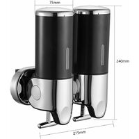 mano bottiglia dispenser di sapone disinfettante per le mani di dialogo per controllare Bagno Hotel a parete gel a due teste doccia colore : Bianca 