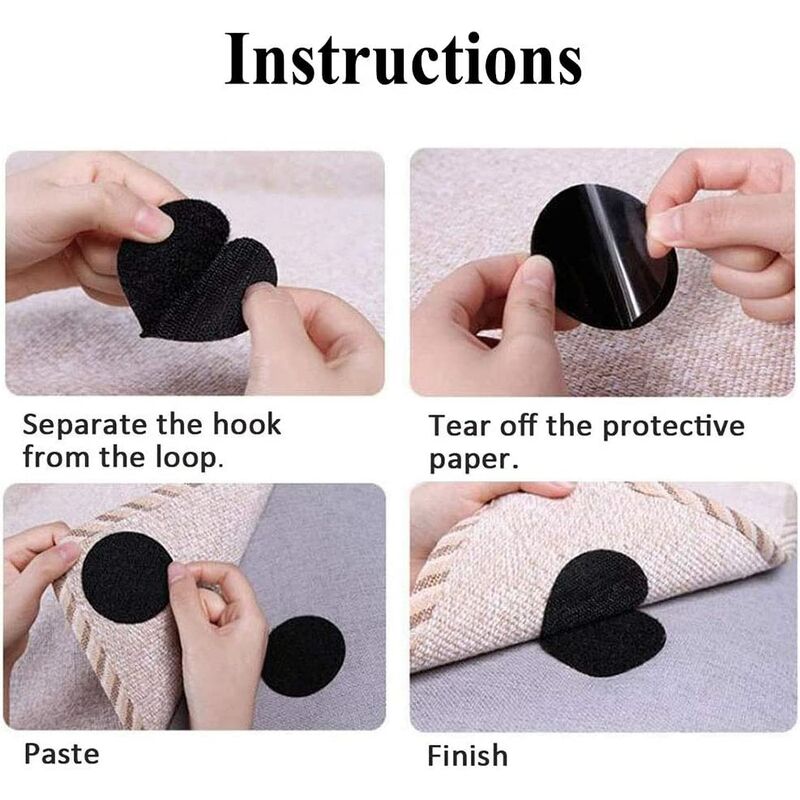 Nero Rusee Velcro Autoadesivo Extra Forte in Velcro Nastro Biadesivo in Velcro 20 mm di Larghezza 5m Autoadesivo Thinkcase Nastro Adesivo Double-Face 
